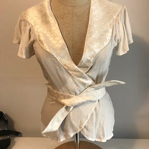 Cream tie blouse Sz small
